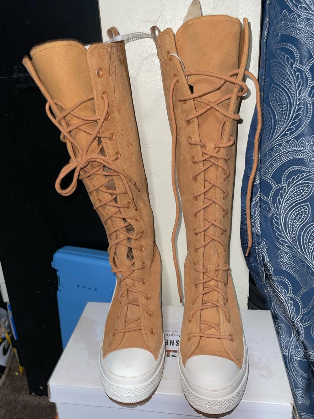 New Converse Chuck 70 de Luxe Heel XXHi Platform Western Boots Womens Size 9